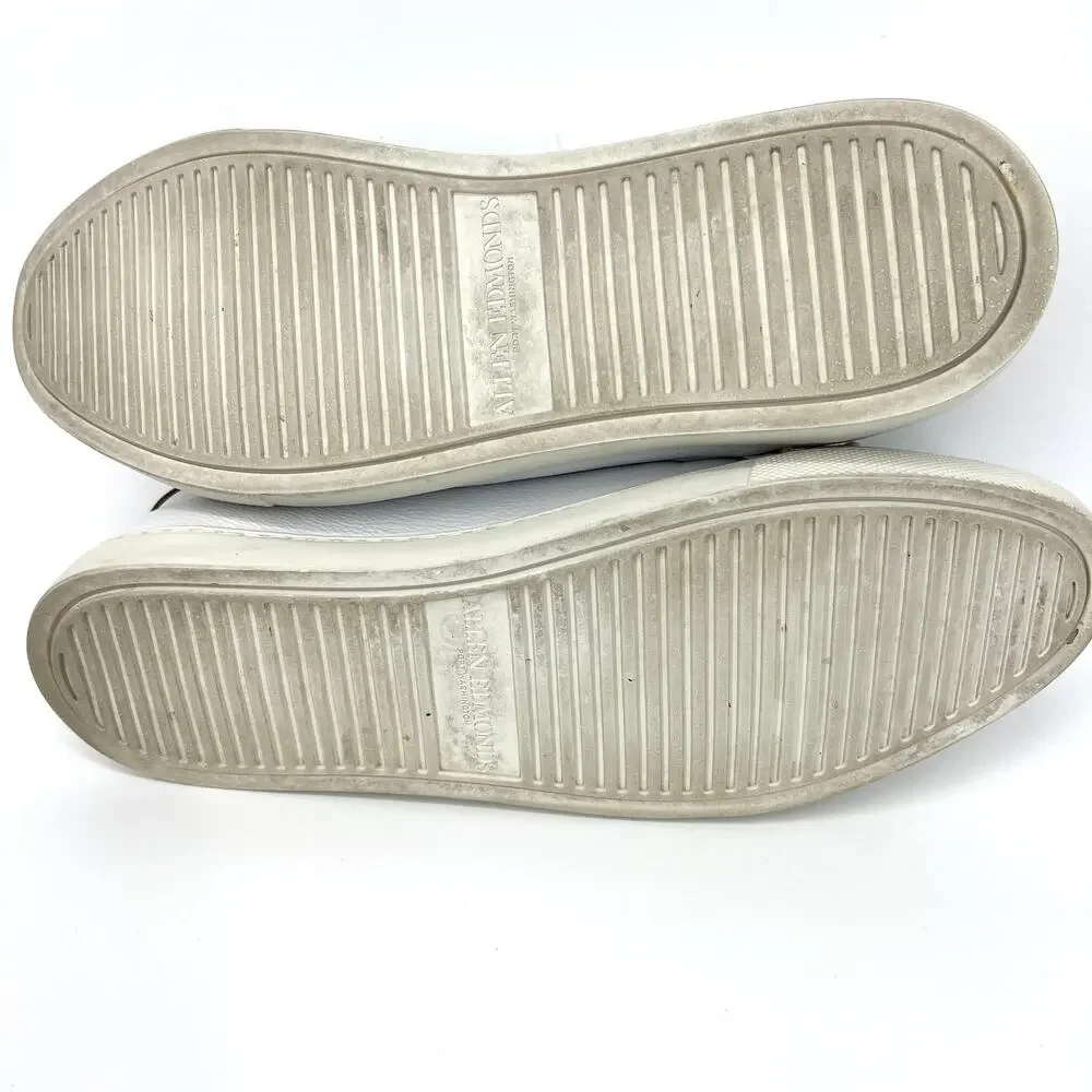 Allen Edmonds Mens White Leather Courtside Sneakers Shoes Size 12 D